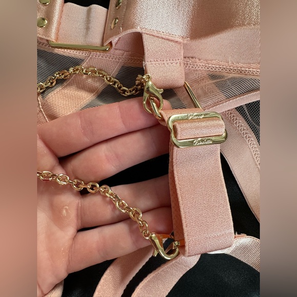 Honey Birdette Indria Brief Panty in Soft Peach with Gold Chains, NWT, Size XS - Picture 6 of 11